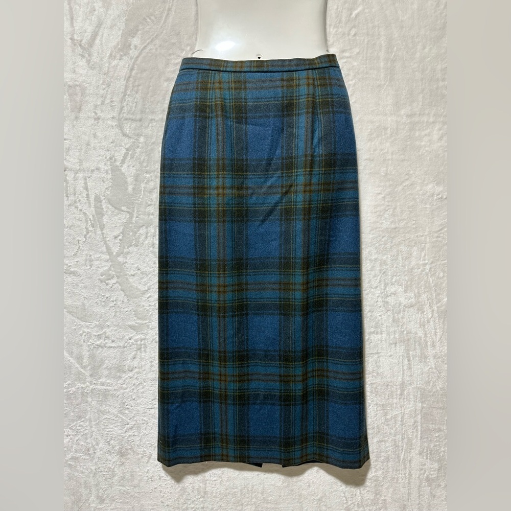 Pendleton 100% Virgin Wool vintage plaid long pencil skirt size 8